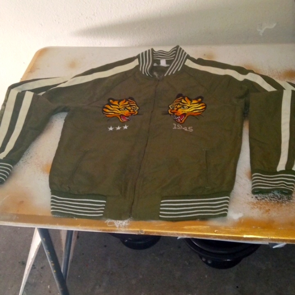 SUN + STONEOuigi Theodore Men's Satin Tiger Bomber, Created for Macy's size (S)